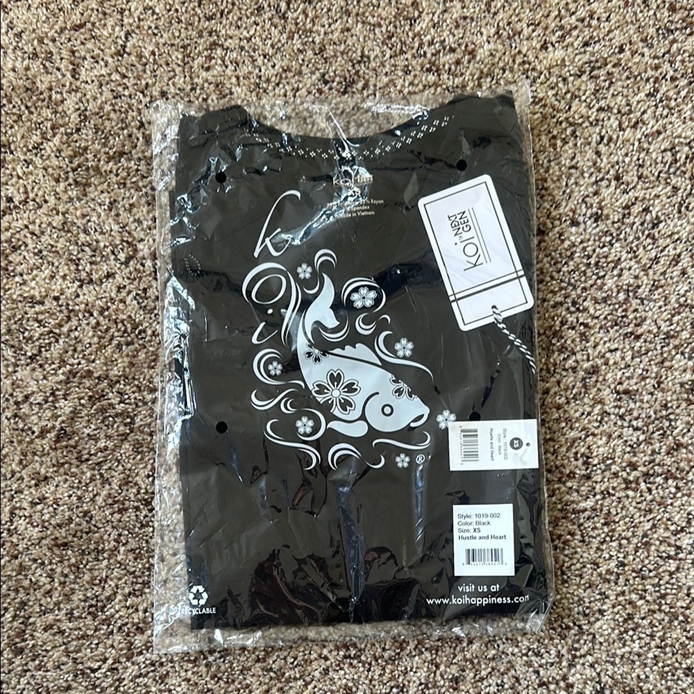 Koi Black Scrub Top